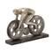 10" Silver Polystone Industrial Bicycle Sculpture